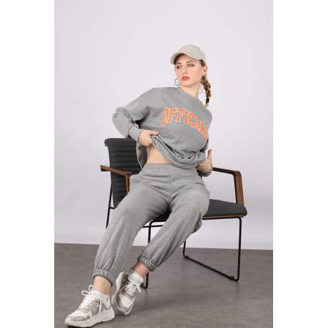 Mad Girls Gray Tracksuit MG944 - Gri