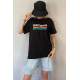 Black Printed Over Fit T-Shirt MG1516 - Siyah