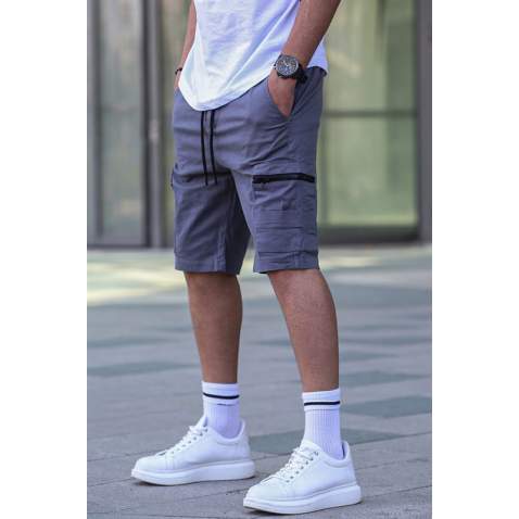 Men Smoke Gray Capri Shorts 5738 - Füme