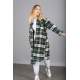 Mad Girls Green Plaid Coat MG1234 - Yeşil