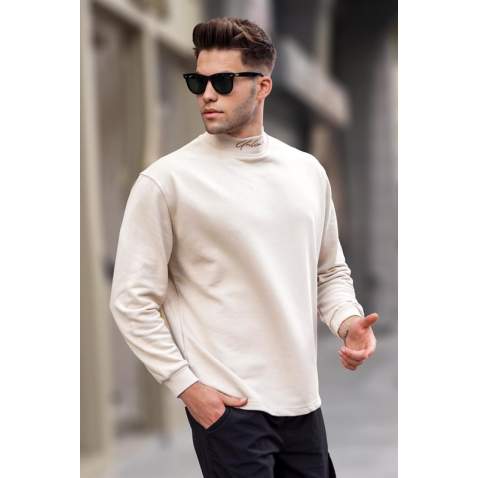 Madmext Men Beige Sweatshirt 5329 - Bej