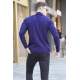 Navy Blue Mock Turtleneck Knitwear Sweater 5798 - Lacivert