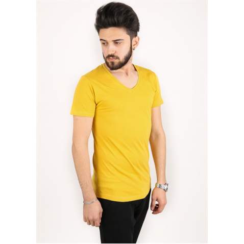 Madmext Yellow T-Shirt 2309 - Sarı