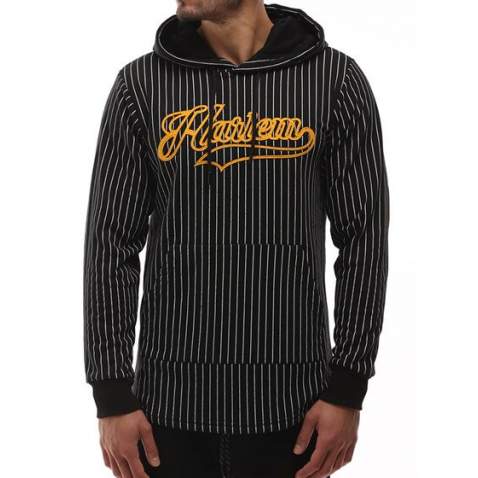 Madmext Black Striped Hoodie 2825 - Siyah