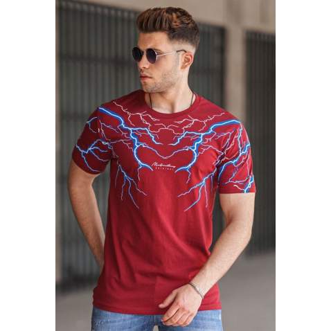 Madmext Men Printed Maroon T-Shirt 5272 - Bordo