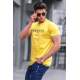 Madmext Yellow Printed T-shirt for Men 4018 - Sarı