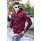 Madmext Men Printed Maroon Hoodie 4385 - Bordo