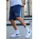 Men Basic Navy Blue Capri Shorts - Lacivert