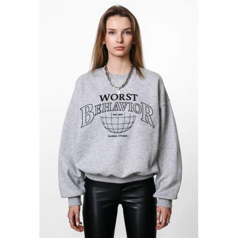 Mad Girls Gray Sweatshirt MG925