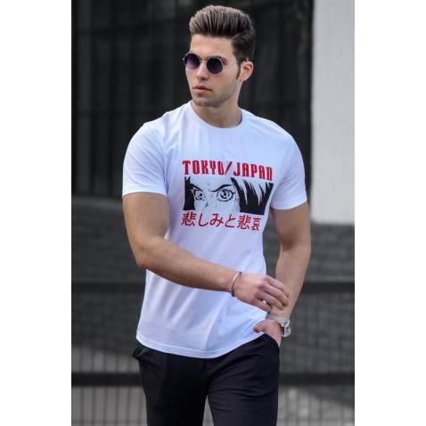 Madmext Men White T-shirt 5224 - Beyaz