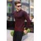 Maroon Designed Knitwear Sweater 5971 - Bordo