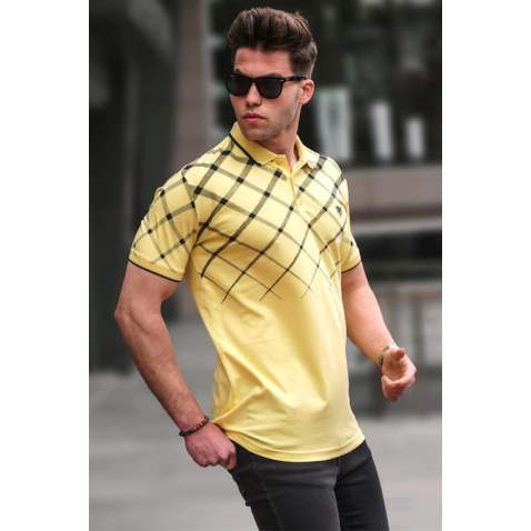 Men Yellow Polo T-Shirt 5867 - Sarı