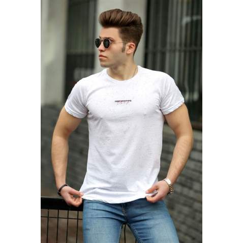 Madmext White Basic T-shirt for Men 4516 - Beyaz