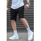 Men Black Capri Shorts - Siyah