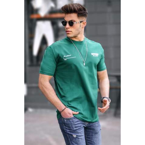 Madmext Men Printed Green T-shirt 5805 - Yeşil