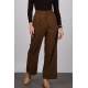 Mad Girls Striped Brown Palazzo Pants MG1332 - Kahverengi