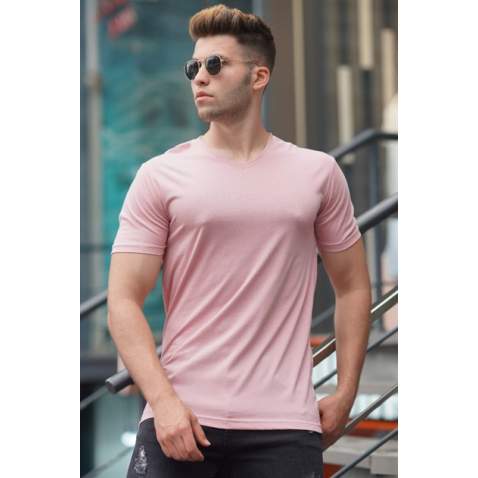 Madmext Men Soft Pink T-shirt 5281 - Pudra