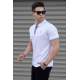 Men White Polo T-Shirt - Beyaz