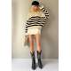 Beige Striped Sweater MG1258 - Bej