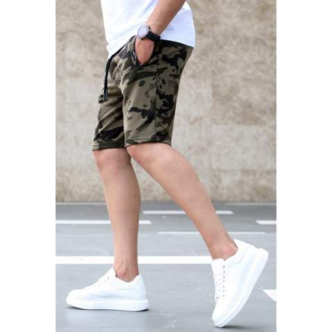 Madmext Men Khaki Regular Fit Shorts 5409 - Haki