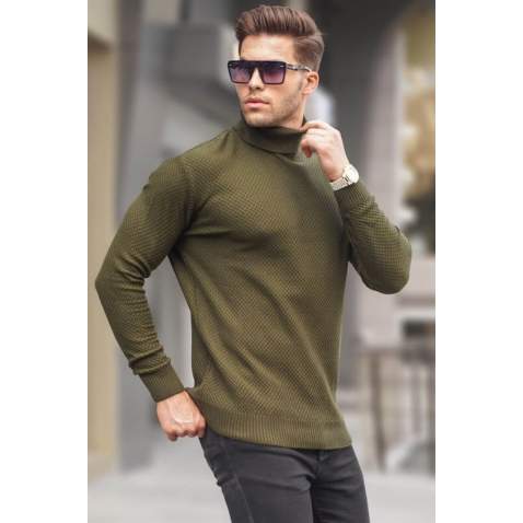 Khaki Turtleneck Sweater 5989 - Haki