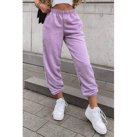 Mad Girls Lilac Plain Sweatpants MG304 - Lila