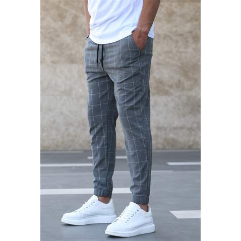 Madmext Dark Gray Checked Trousers Mad4081 - Antrasit