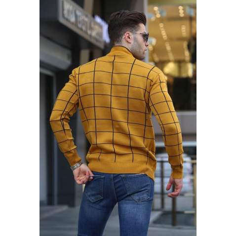 Mustard Designed Knitwear Sweater 5796 - Hardal