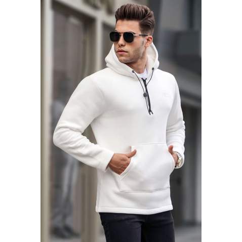 Ecru Basic Hoodie Sweatshirt 6005 - Ekru