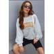 Mad Girls Printed Gray Sweatshirt MG785 - Gri