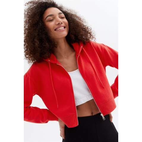 Mad Girls Cropped Red Sweatshirt MG1355 - Kırmızı