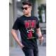 Men Printed Black Regular Fit T-Shirt 5812 - Siyah