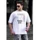 Madmext White Printed T-shirt for Men 4964 - Beyaz