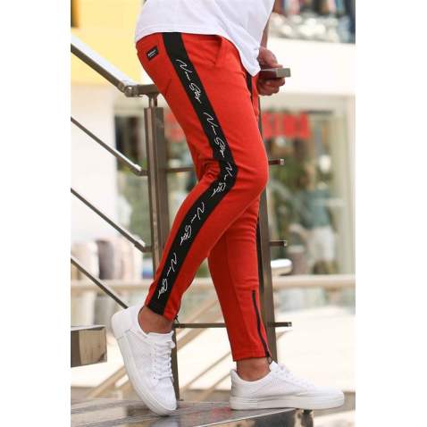 Madmext Orange Printed Sweatpants 2932 - Turuncu