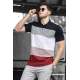 Men Color Block Black Polo T-Shirt 9280 - Siyah