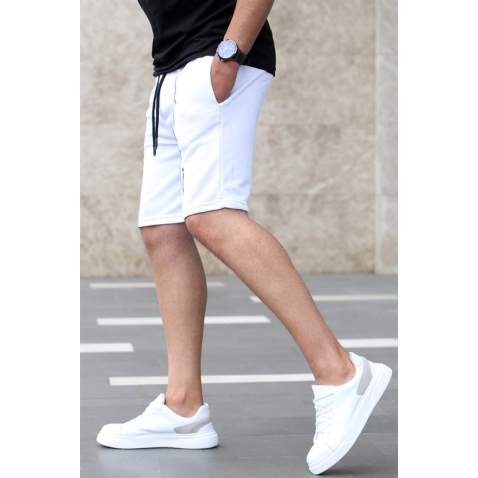 Madmext White Capri Shorts 4849 - Beyaz