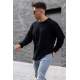 Madmext Black Crewneck Knitting Jumper 4518 - Siyah