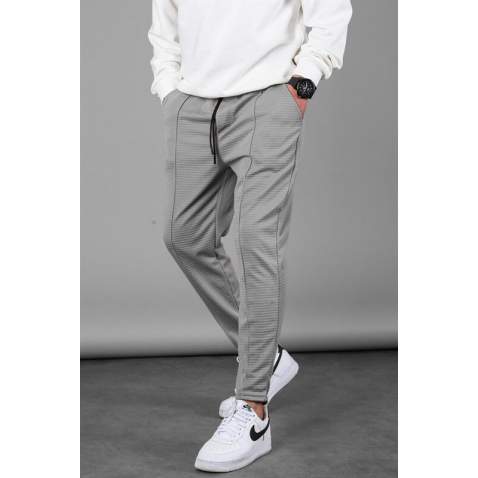 Men Striped Dye Gray Sweatpants - Boyalı gri