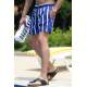 Madmext Navy Blue Striped Swim Wear Short 4259 - Lacivert