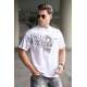 Madmext White Printed T-shirt for Men 5251 - Beyaz