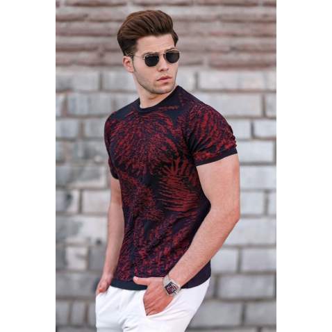 Madmext Men Patterned Black T-shirt 5113 - Siyah