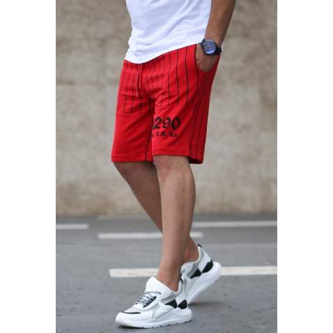 Madmext Red Striped Capri for Men 2909 - Kırmızı