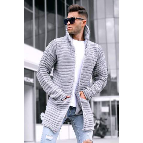 Madmext Men Gray Cardigan 5615 - Gri