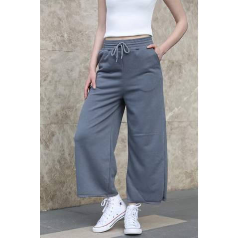 Mad Girls Smoke Gray Bell Bottom Sweatpants MG1100 - Füme