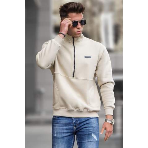 Madmext Men Beige Sweatshirt 5316 - Bej