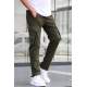 Khaki Jogger Trousers with Cargo Pockets 5791 - Haki