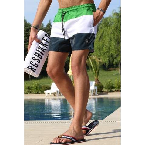 Madmext Green Two Tone Swim Wear Short 4268 - Yeşil