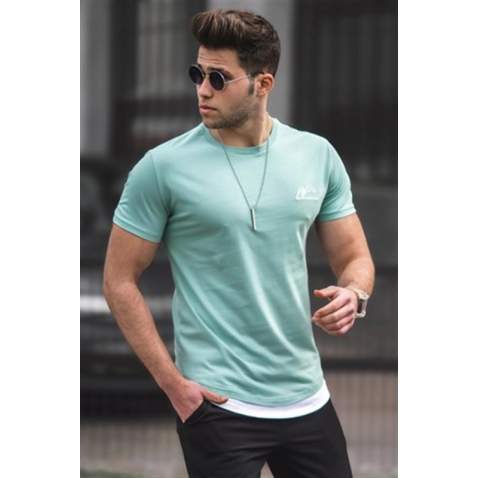 Madmext Turquoise Printed T-shirt for Men 4980 - Turkuaz