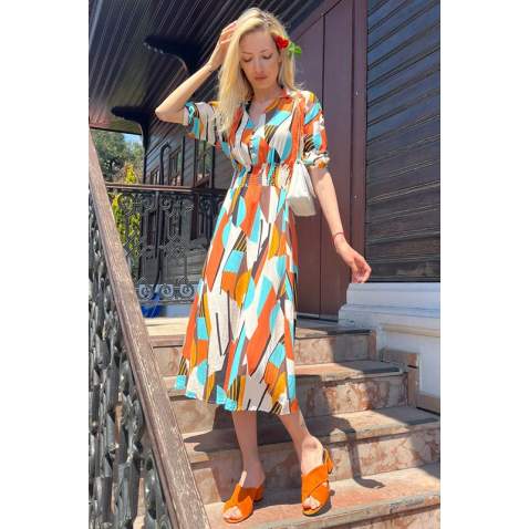 Women Desgined Turquoise Long Dress MG1515 - Turkuaz