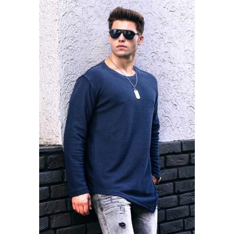 Madmext Navy Blue Men's Sweatshirt 4695 - Lacivert